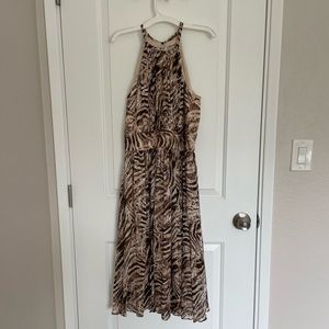 Elie Tahari Animal Print Midi Dress
